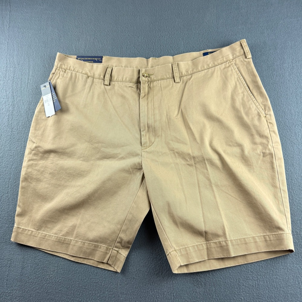 Polo Ralph Lauren Shorts Men's 42 Beige Classic Fit 9" Flat Front Preppy NEW